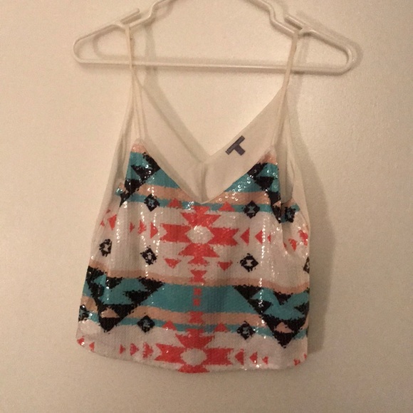 Aztec sequined crop tank - Picture 1 of 2